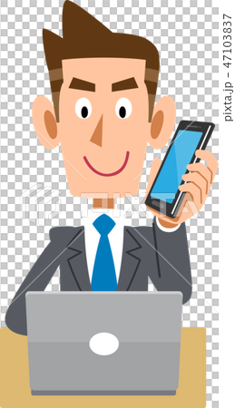 Businessman telephone personal computer Businessman telephone personal computer 47103837