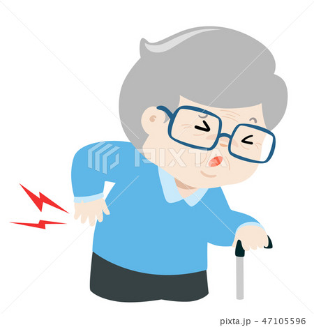Grandfather Having Back Pain Cartoon Vector のイラスト素材