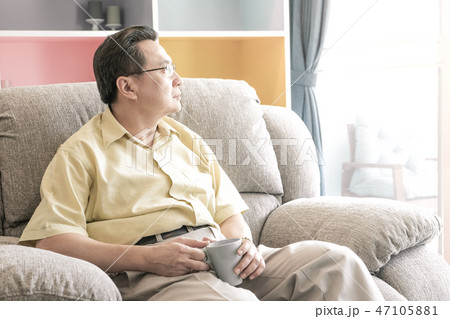 Old age man feel lonely and depressed 47105881