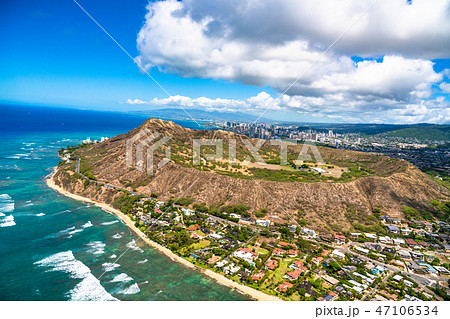 《ハワイ》ダイヤモンドヘッド・ホノルル《航空写真》 47106534