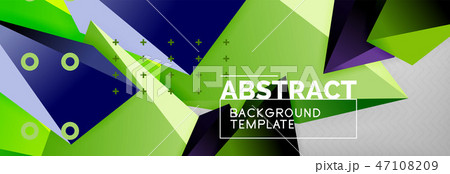 Triangles polygonal background, vector 3d poly template 47108209