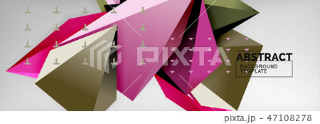 Triangles polygonal background, vector 3d poly template 47108278