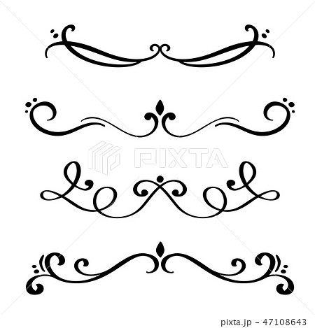 Vector vintage line elegant dividers and separators, swirls and corners decorative ornaments. Floral Vector vintage line elegant dividers and separators, swirls and corners decorative ornaments. Floral 47108643