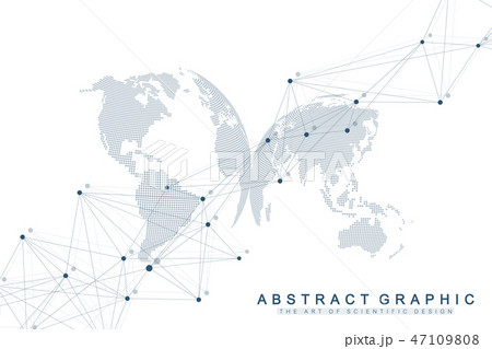 Geometric abstract background with connected line and dots. Network and connection background for 47109808