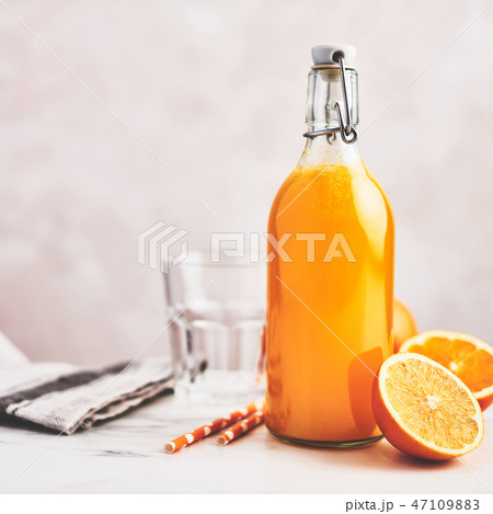 Bottle of healthy organic orange juice Bottle of healthy organic orange juice 47109883