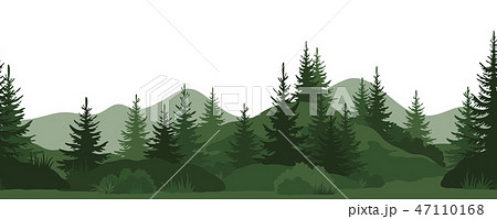 Seamless Summer Forestのイラスト素材