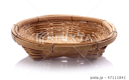 vintage weave wicker basket isolated on white 47111841