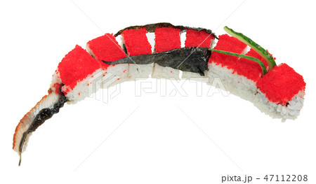 Sushi rolls with tobiko caviar. Dragon. Sushi rolls with tobiko caviar. Dragon. 47112208