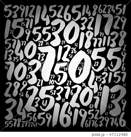 Numbers text cloud collage, concept 47112480