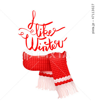 I Like Winter Greeting Card Knitted Woolen Scarf I Like Winter Greeting Card Knitted Woolen Scarf 47113027