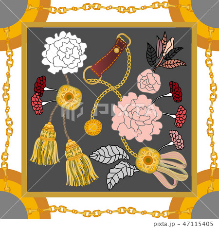 Silk scarf with oriental motifs. 47115405