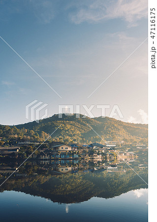 Villages and lakes Ban Rak Thai is little village Villages and lakes Ban Rak Thai is little village 47116175