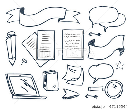 Office Paper and Pencil with Pin Icons Vector Office Paper and Pencil with Pin Icons Vector 47116544