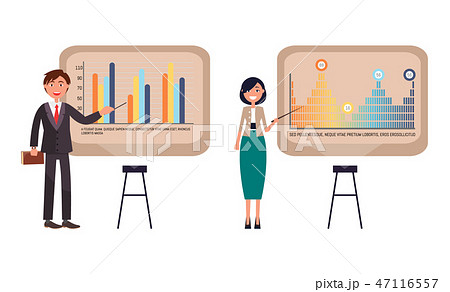 Presenters Businesswoman Businessman on Seminar 47116557