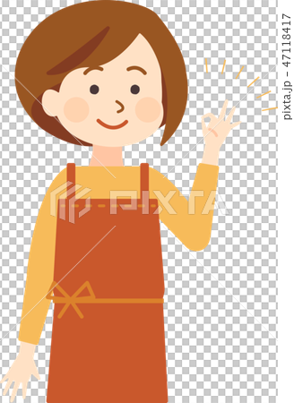 Mother OK Sign Right Direction With Sign 47118417