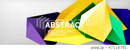 Triangles polygonal background, vector 3d poly template 47118791