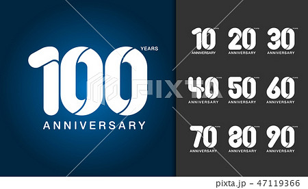 Set of anniversary logotype. 47119366