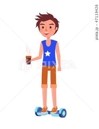 Boy Rides on Segway Personal Transporter Gyroboard Boy Rides on Segway Personal Transporter Gyroboard 47119426