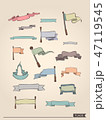 Set of flags and ribbons. Vector Illustration 47119545