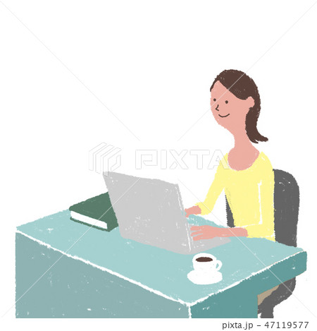 オフィスでパソコンをする女性 47119577