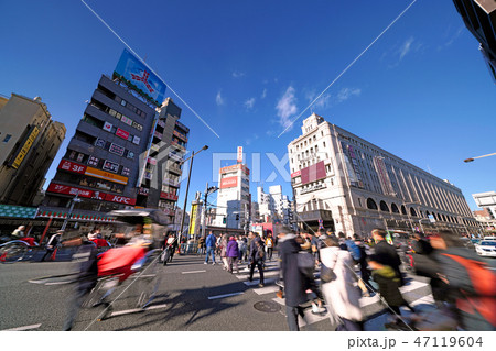 日本の東京都市景観　浅草駅などを望む。平成最後のお正月＝平成３１年１月２日撮影 47119604