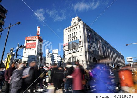 日本の東京都市景観 浅草駅などを望む。平成最後のお正月=平成31年1月2日撮影 日本の東京都市景観 浅草駅などを望む。平成最後のお正月=平成31年1月2日撮影 47119605