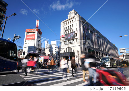 日本の東京都市景観 浅草駅などを望む。平成最後のお正月=平成31年1月2日撮影 日本の東京都市景観 浅草駅などを望む。平成最後のお正月=平成31年1月2日撮影 47119606