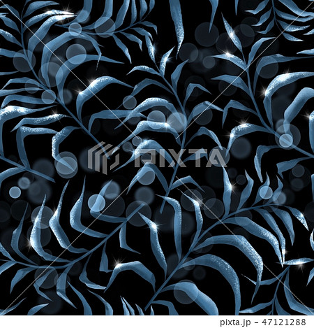Seamless floral pattern. Palm leaves 47121288