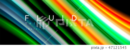 Fluid wave line background or pattern. Geometric technology abstract background. Movement effect. Fluid wave line background or pattern. Geometric technology abstract background. Movement effect. 47121545