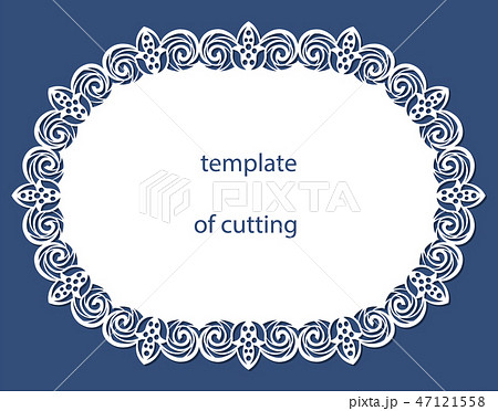 Greeting card of the oval shape with border 47121558