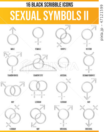 Scribble Black Icon Set Sexual Symbols II Scribble Black Icon Set Sexual Symbols II 47121599