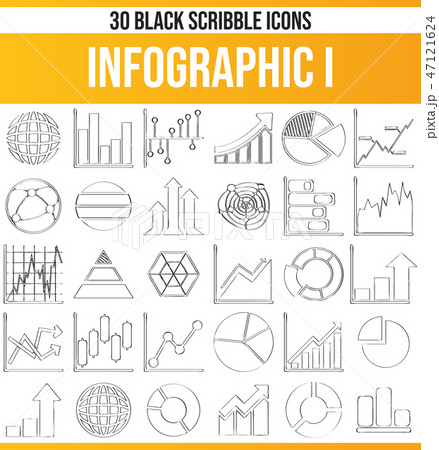 Scribble Black Icon Set Infographic Iのイラスト素材 [47121624] - PIXTA