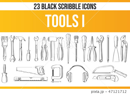 Scribble Black Icon Set Tools I Scribble Black Icon Set Tools I 47121712