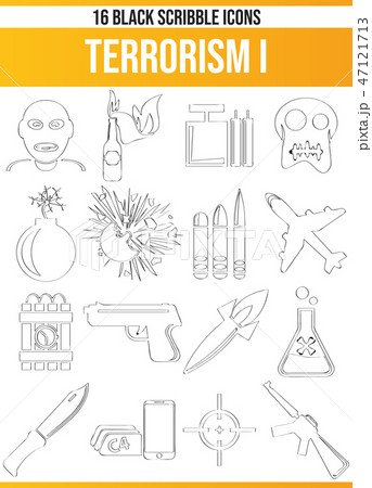 Scribble Black Icon Set Terrorism I 47121713