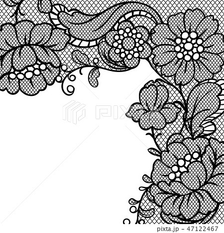 Lace ornamental background with flowers. 47122467