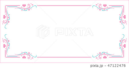 pink blue patterns heart frame valentines day card 47122476