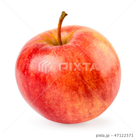 Ripe red Apple closeup on a white. Isolated. 47122571
