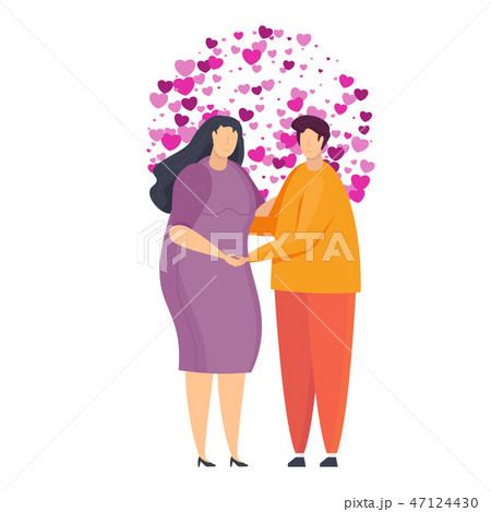 Cute Tender love hugs guy and girls. Characters for Valentine Day. 47124430