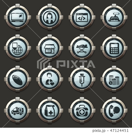 Drug store icons set 47124451