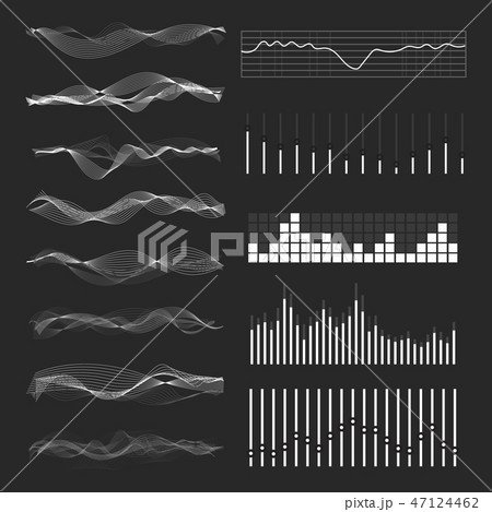 Vector music sound waves 47124462