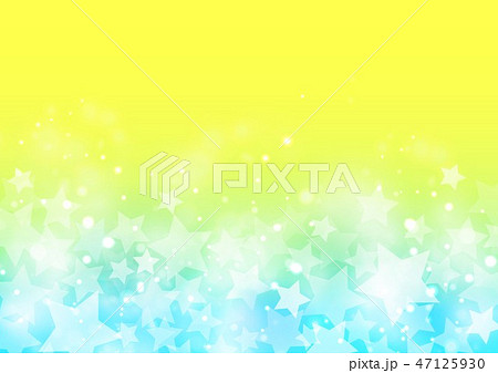 星背景黄色と水色キラキラのイラスト素材