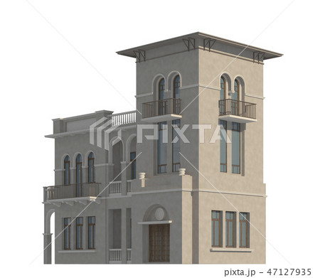 Original design Middle East building isolated on white background 3d illustration Original design Middle East building isolated on white background 3d illustration 47127935