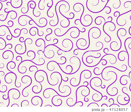 Retro seamless wave lines pattern.Curl outline art 47128057
