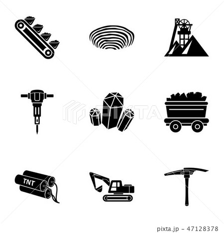 Output icons set, simple style Output icons set, simple style 47128378