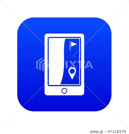 Golf course navigator icon digital blue Golf course navigator icon digital blue 47128379