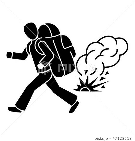 Running migrant man icon, simple style 47128518