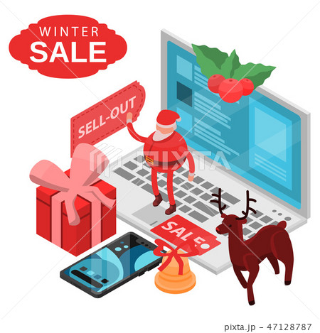 Winter final sale concept background, isometric style Winter final sale concept background, isometric style 47128787