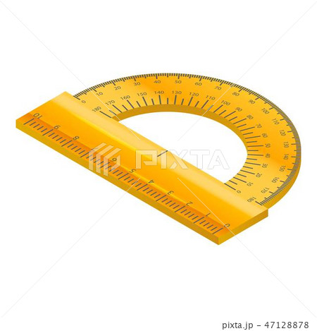 Yellow protractor icon, isometric style Yellow protractor icon, isometric style 47128878