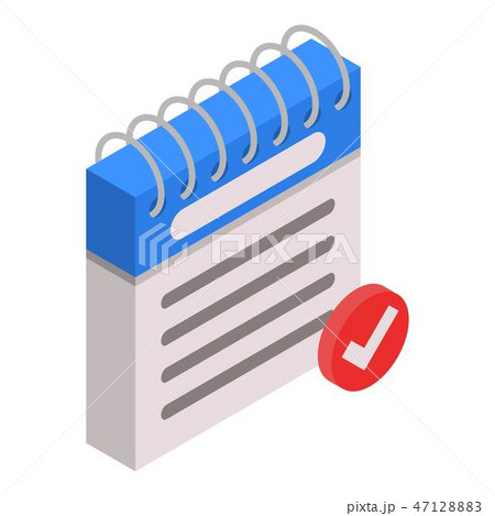 Done calendar meet icon, isometric style Done calendar meet icon, isometric style 47128883
