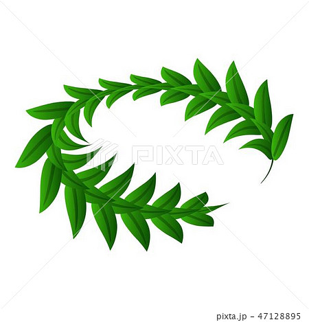 Decoration green laurel icon, isometric style Decoration green laurel icon, isometric style 47128895
